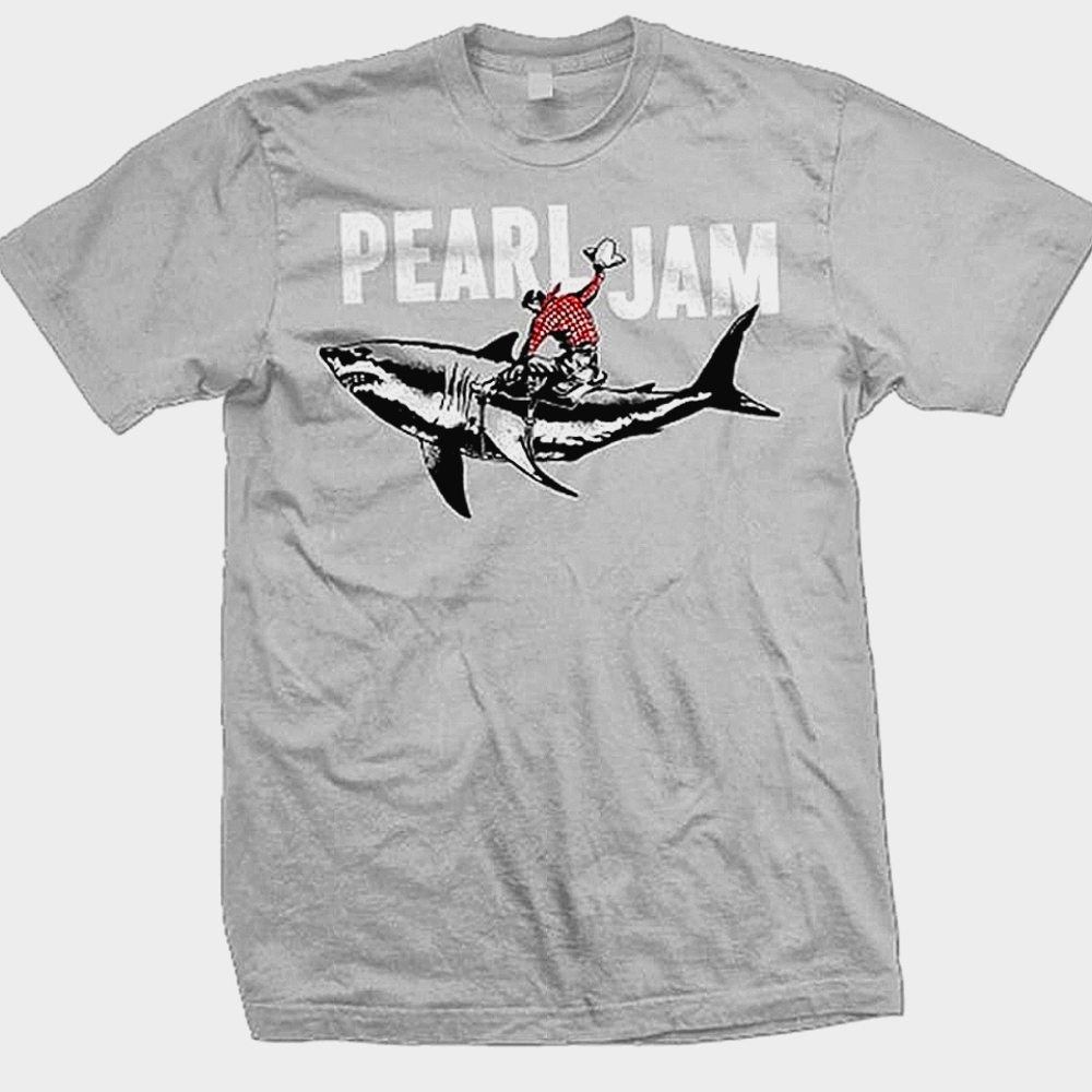 Pearl Jam Shark Cowboy Lightweight Gray Shirt